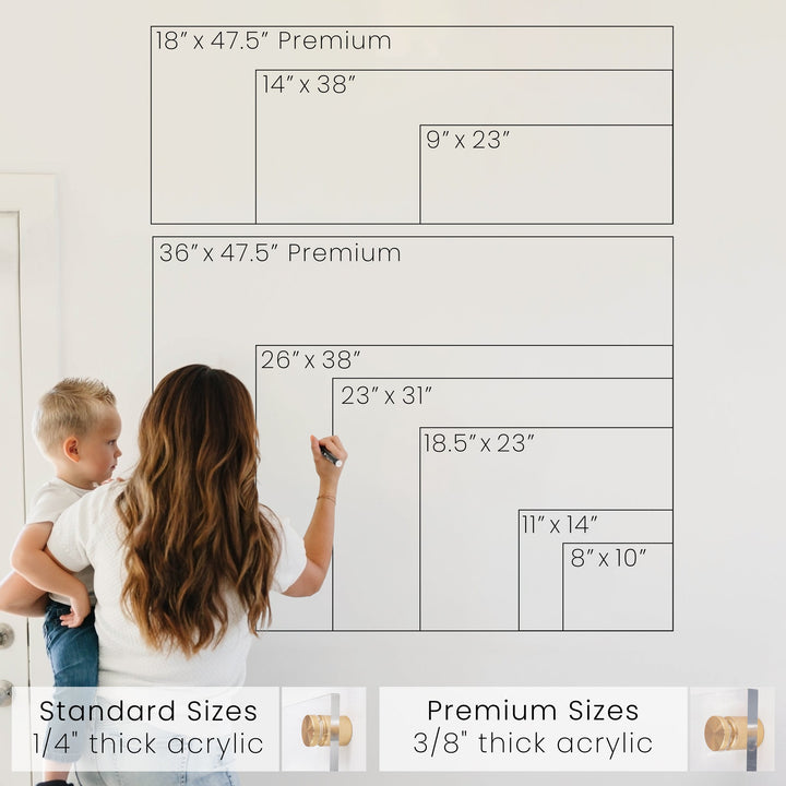Weekly Black Acrylic Calendar + 2 Sections | Horizontal Craig