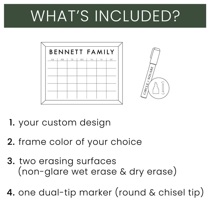 Slim Weekly Framed Chalkboard + 2 sections | Vertical Multi-style