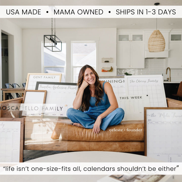 Slim Weekly Acrylic White Fridge Calendar | Horizontal Pennington