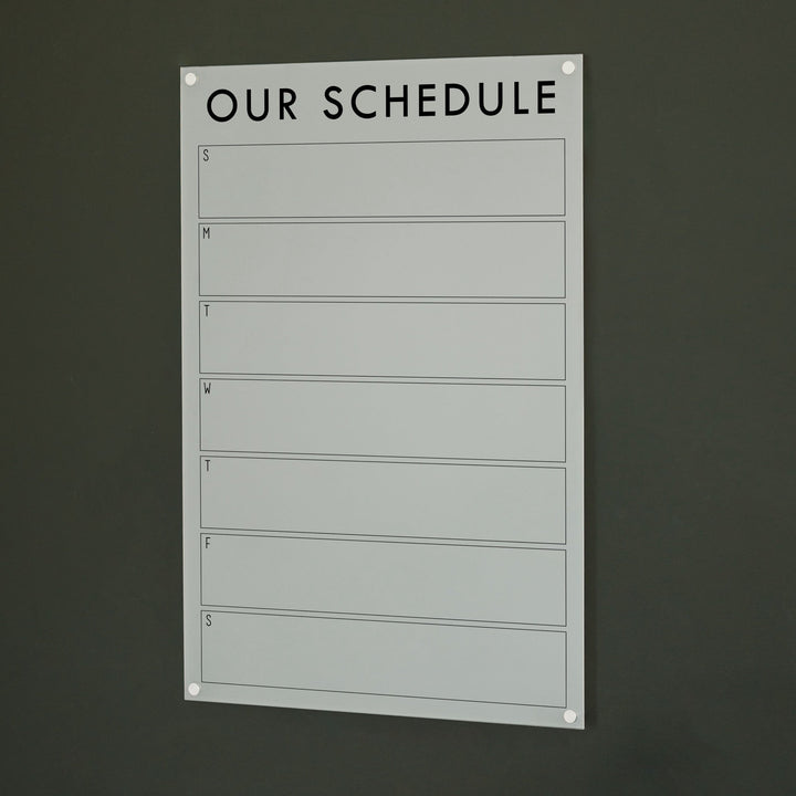 Weekly Frosted Acrylic Calendar | Vertical Craig