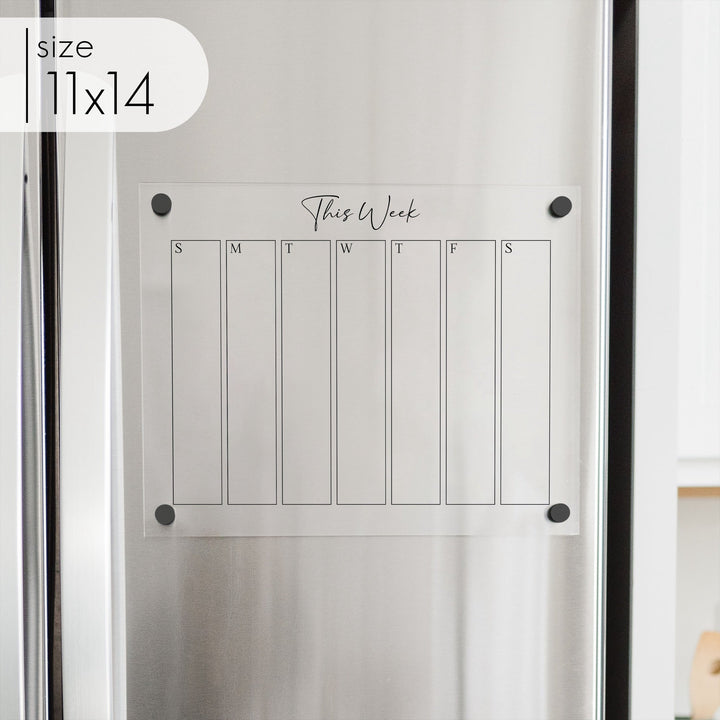 Weekly Acrylic Fridge Calendar | Horizontal Pennington