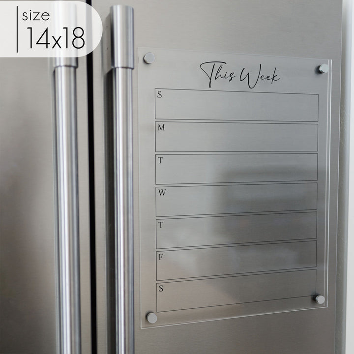 Weekly Acrylic Fridge Calendar | Vertical Pennington