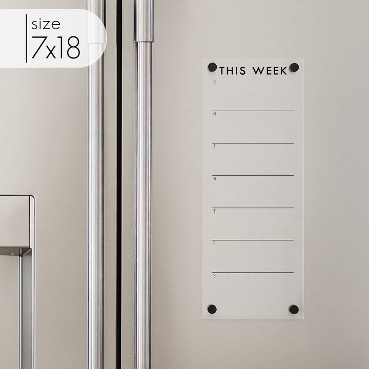 Slim Weekly Acrylic Fridge Calendar | Vertical Madi