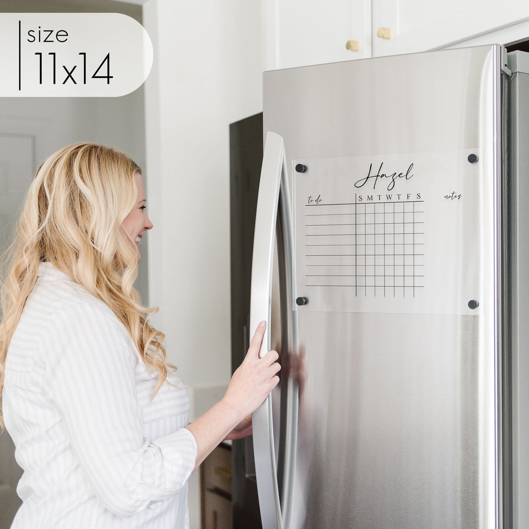 1 Child Acrylic Fridge Chore Chart | Horizontal Pennington