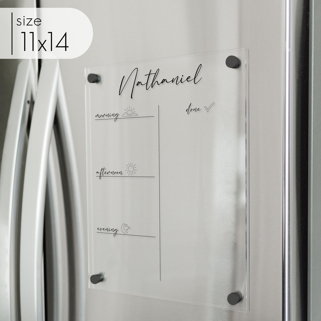 1 Person Acrylic Fridge Routine Board | Vertical Pennington