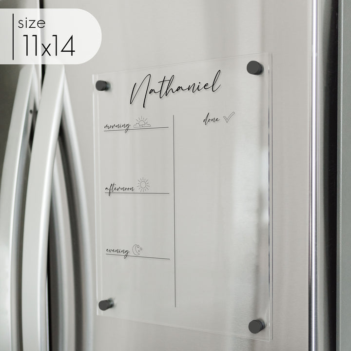 1 Person Acrylic Fridge Routine Board | Vertical Pennington