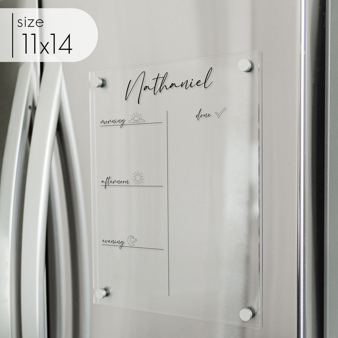 1 Person Acrylic Fridge Routine Board | Vertical Pennington