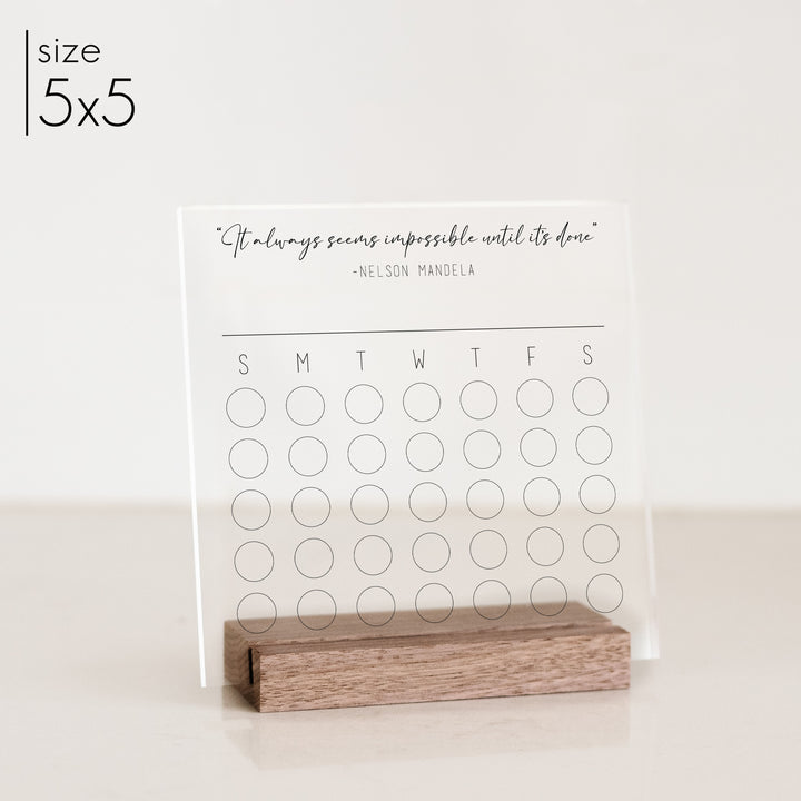 Custom Quote Acrylic Goal Tracker | Cursive Style