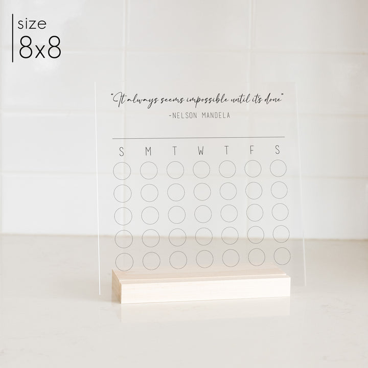 Custom Quote Acrylic Goal Tracker | Cursive Style