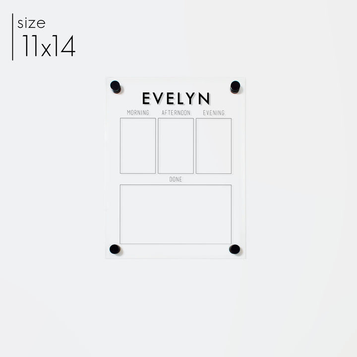 1 Child Acrylic Visual Toddler Chore Chart | Vertical Madi