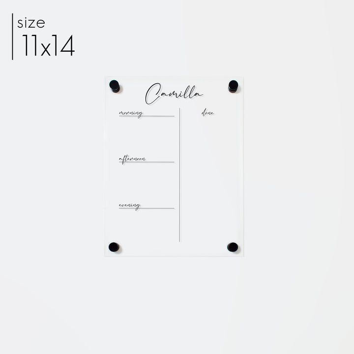 1 Child Acrylic Visual Chore Chart | Vertical Pennington