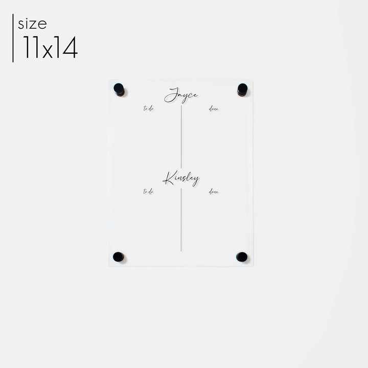 2 Child Acrylic Visual Toddler Chore Chart | Vertical Pennington