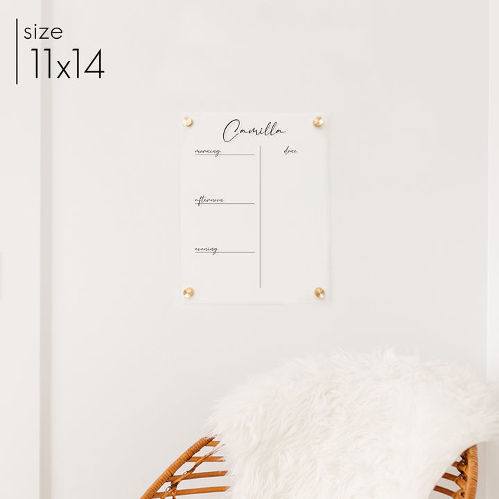 1 Child Acrylic Visual Chore Chart | Vertical Pennington