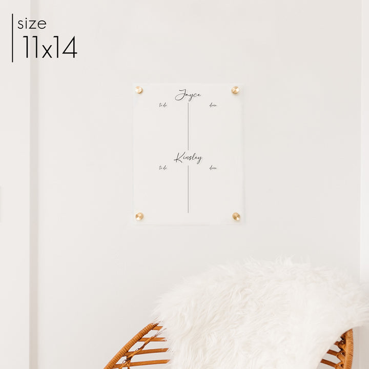 2 Child Acrylic Visual Toddler Chore Chart | Vertical Pennington