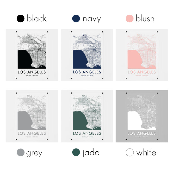 Clear Acrylic Los Angeles City Street Map