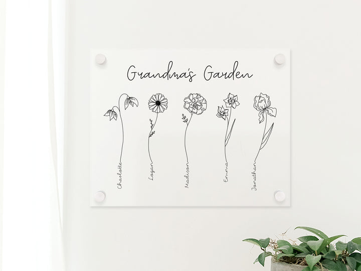 Acrylic Grandmas Garden Sign