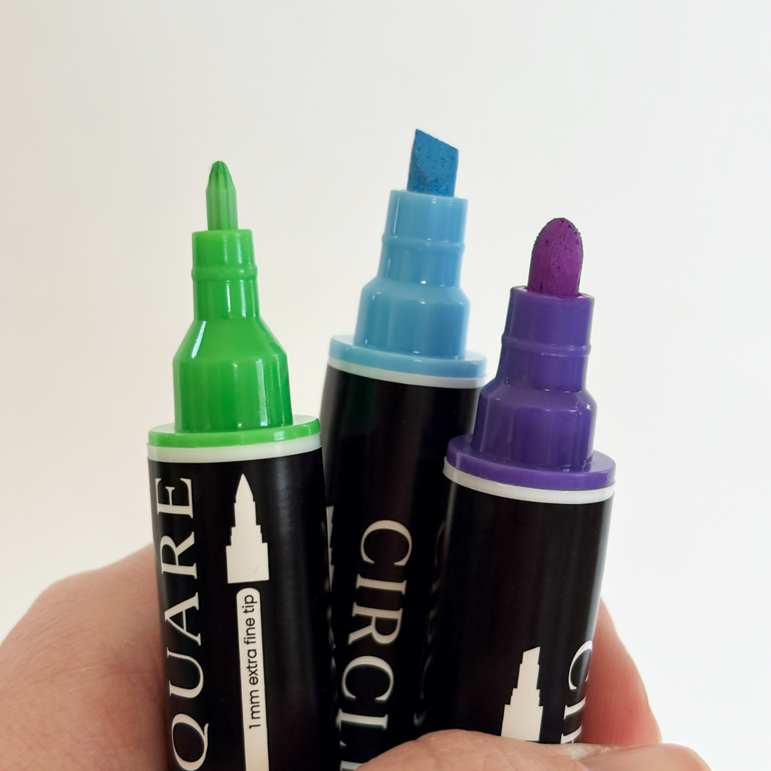 3  chalk marker tip options are shown
