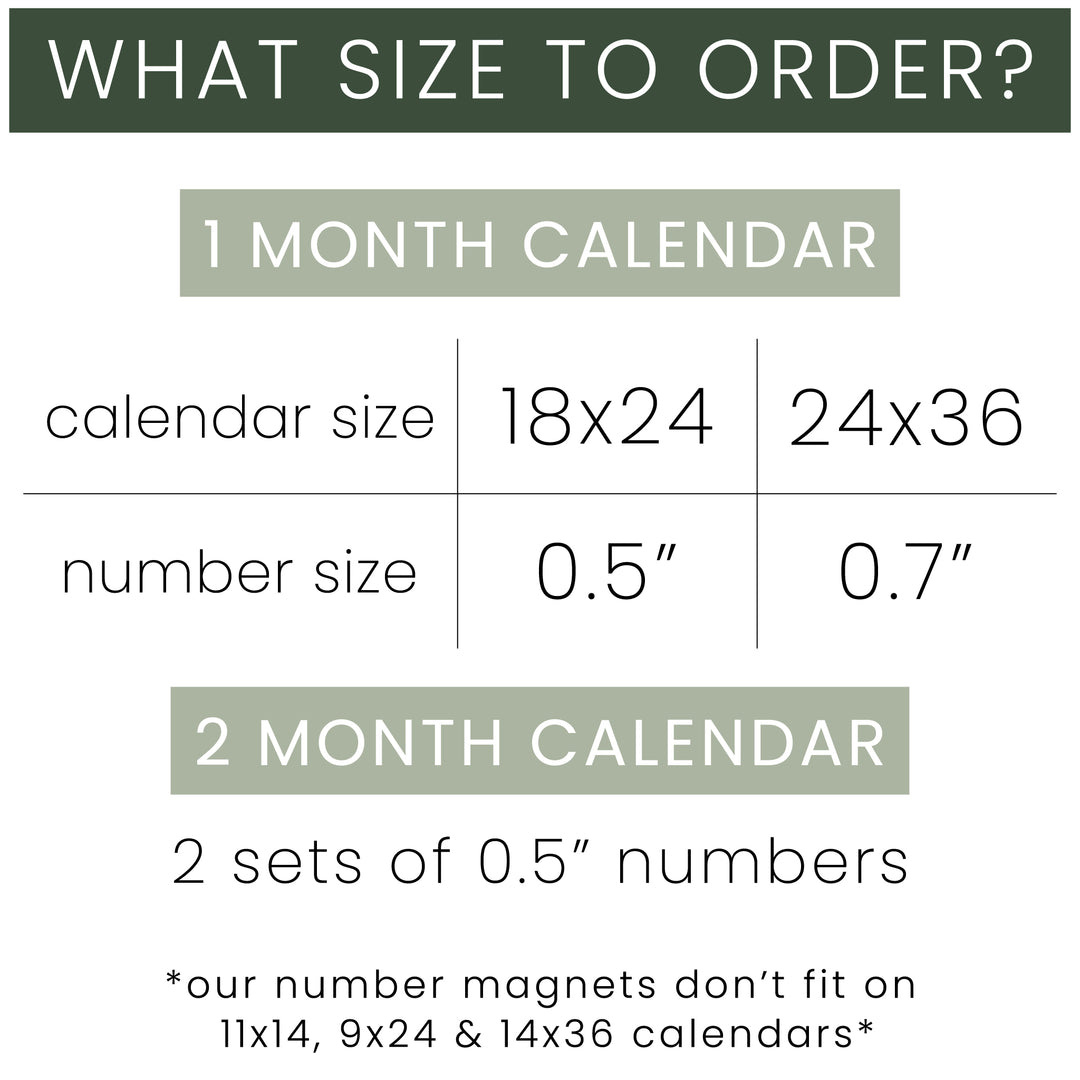 Script Number Stainless Steel Magnet Set