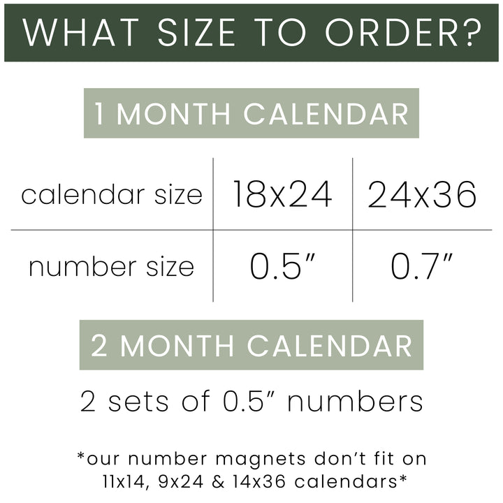 Script Number Stainless Steel Magnet Set