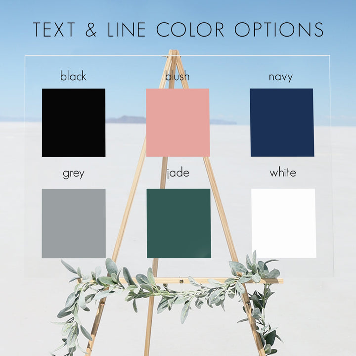 Clear Acrylic Wedding Timeline | Horizontal Olivia