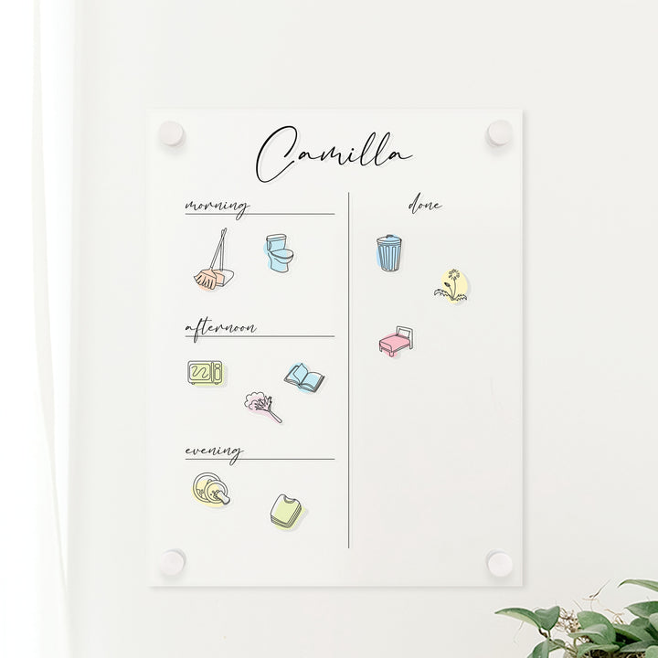 1 Child Acrylic Visual Chore Chart | Vertical Pennington