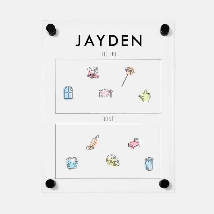 1 Child Acrylic Visual Toddler Chore Chart | Vertical Madi