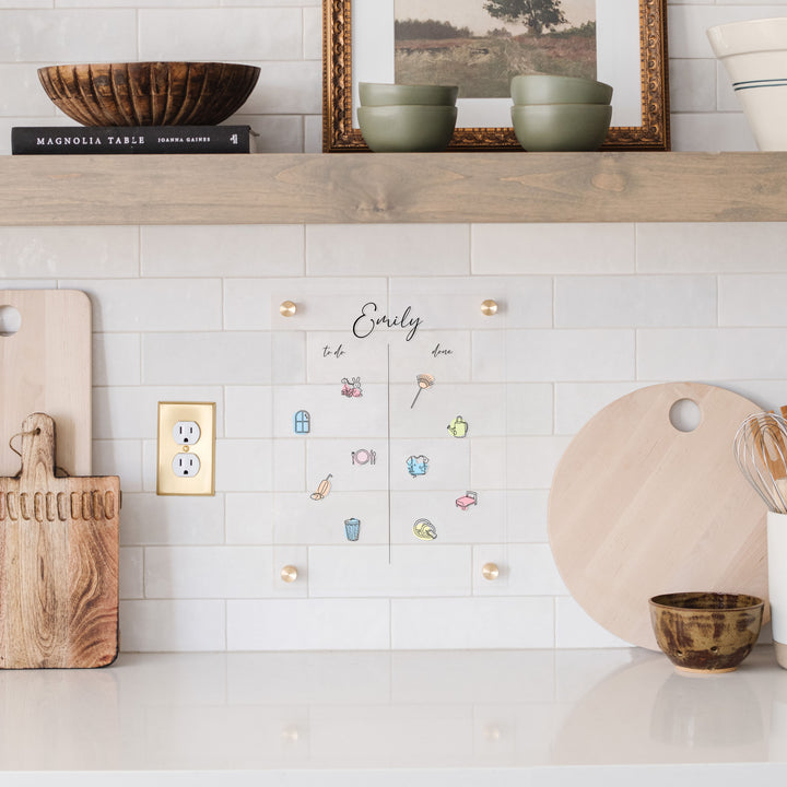 1 Child Acrylic Visual Toddler Chore Chart | Vertical Pennington