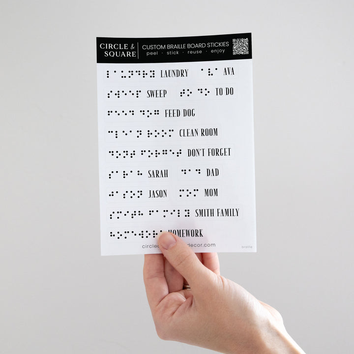 Custom Braille Board Stickies