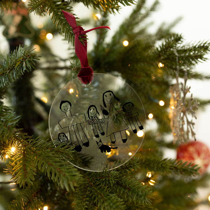 Clear Acrylic Child Drawing Ornament