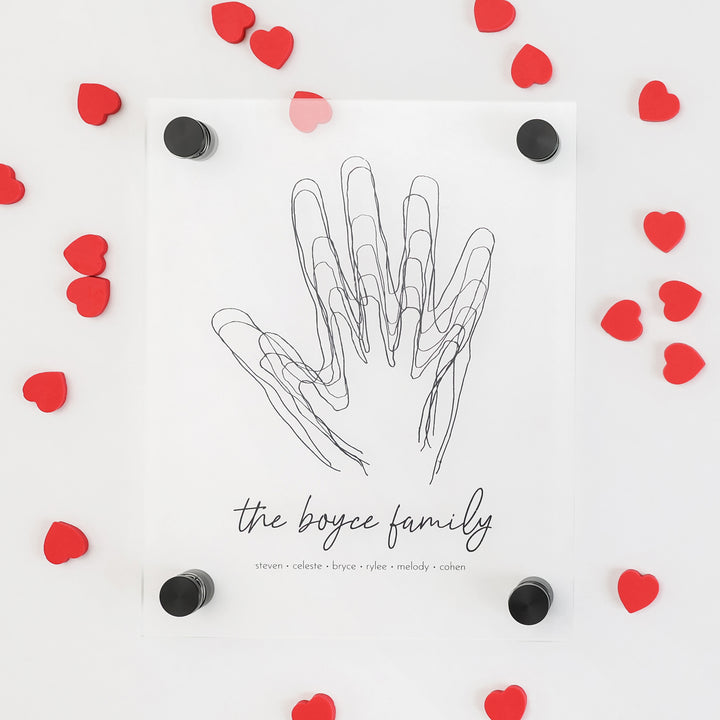 Family Hand Art on Wall Acrylic