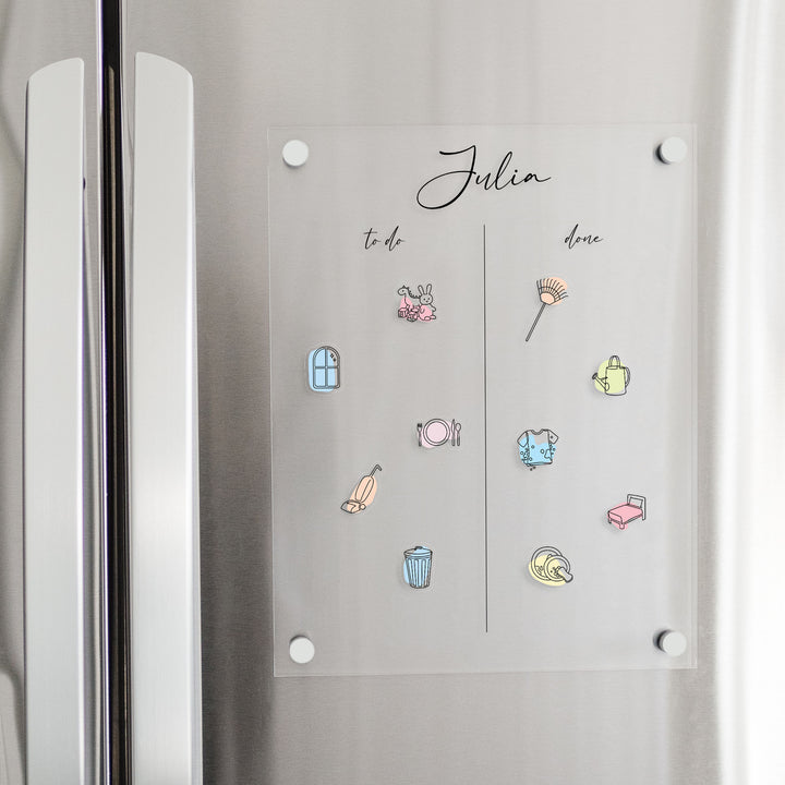 Acrylic Fridge Visual Toddler Chore Chart | Vertical Pennington