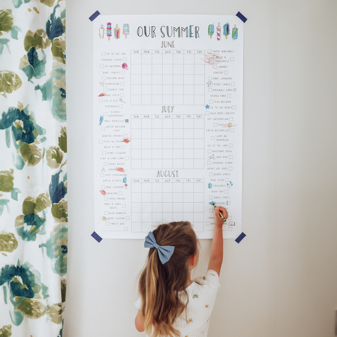 Giant Coloring Calendar Summer Bucket List Personalized Calendar