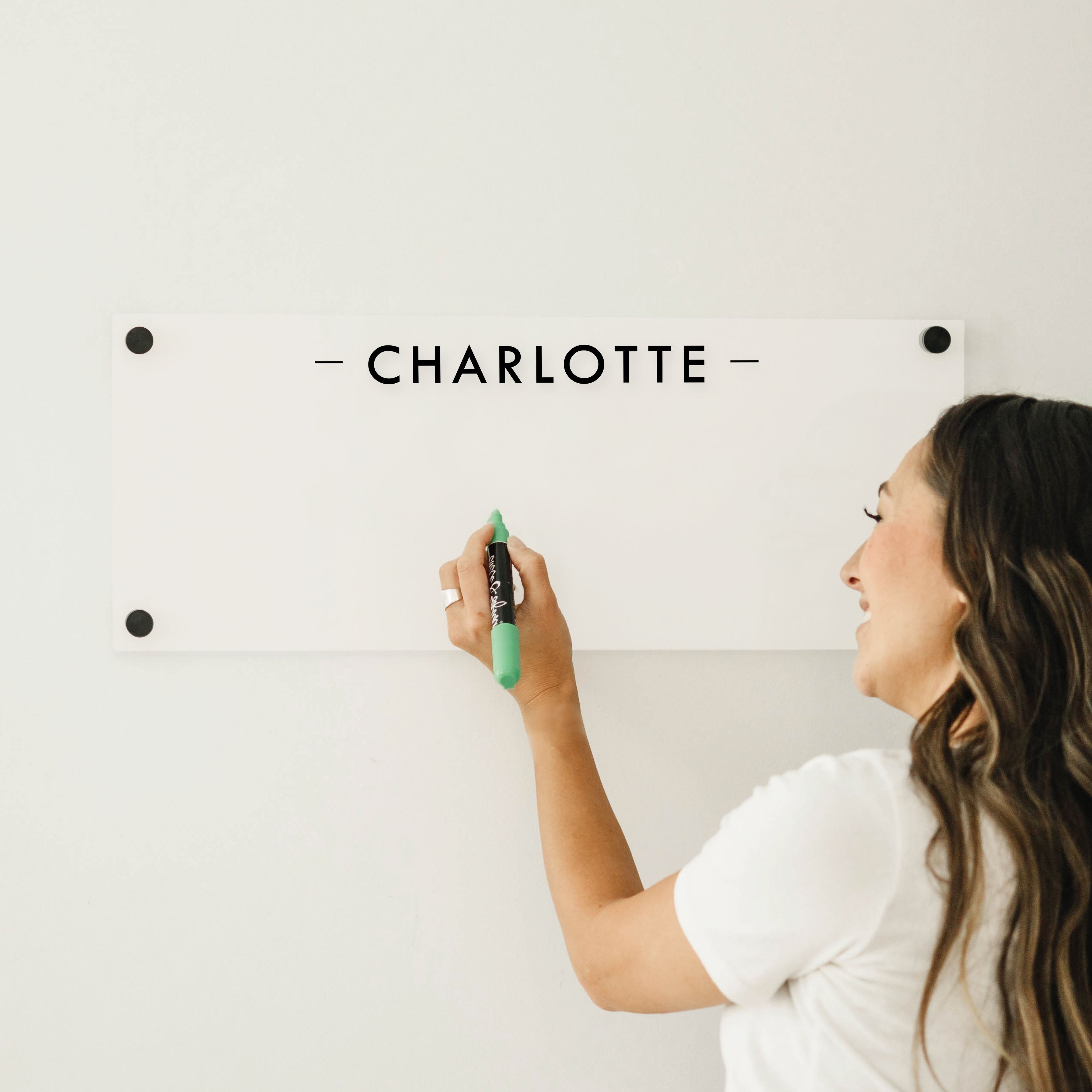 Slim Frosted Acrylic Dry erase Board Horizontal Craig