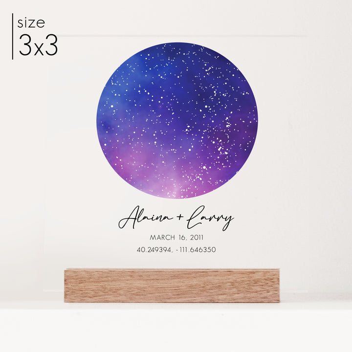 Custom Acrylic Purple Star Chart