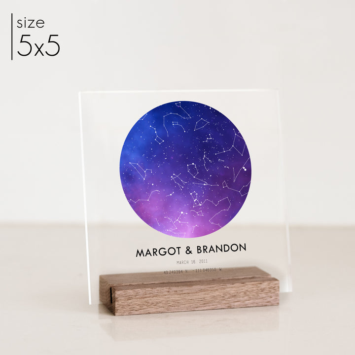 Custom Acrylic Purple Star Chart