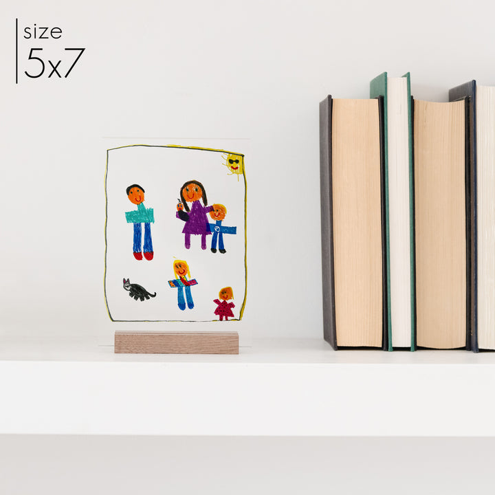 Actual Custom Drawing on Acrylic with wood display stand