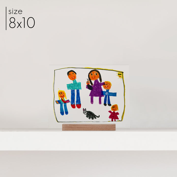 Actual Custom Drawing on Acrylic with wood display stand
