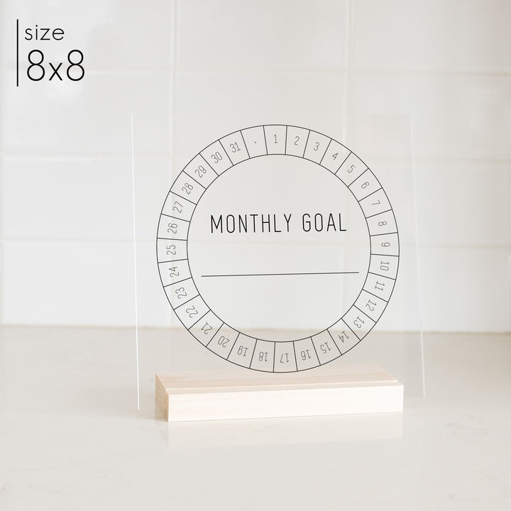 Custom Acrylic Monthly Goal Tracker | Skinny Style