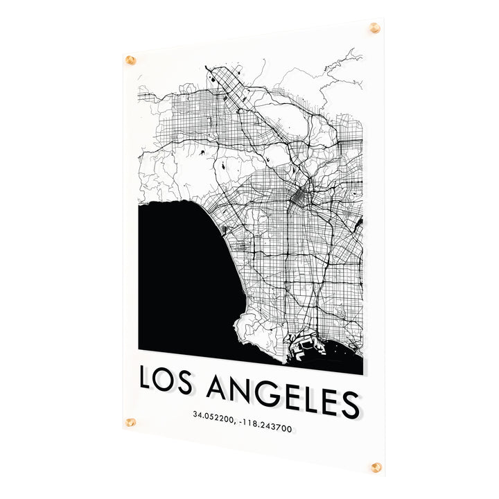 Clear Acrylic Los Angeles City Street Map