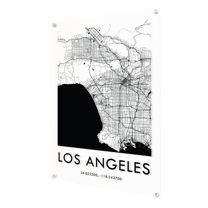 Clear Acrylic Los Angeles City Street Map