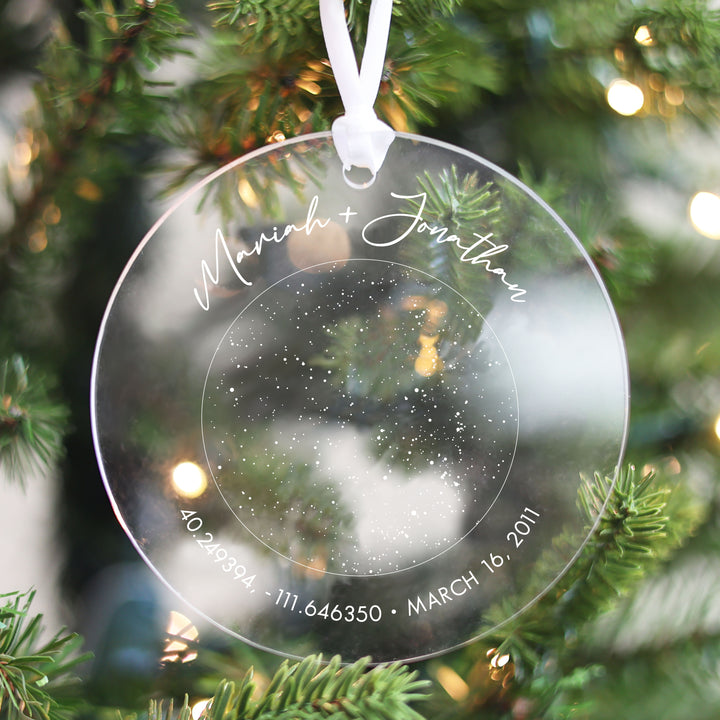 Custom Acrylic Star Chart Christmas Ornament