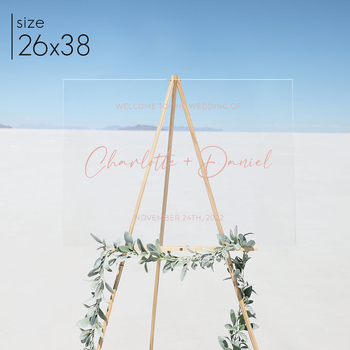Clear Acrylic Welcome Sign | Horizontal Olivia