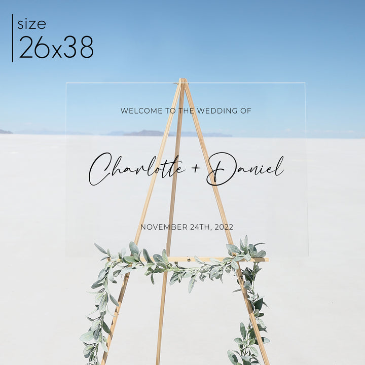 Clear Acrylic Welcome Sign | Horizontal Olivia