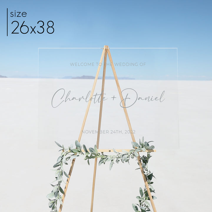Clear Acrylic Welcome Sign | Horizontal Olivia