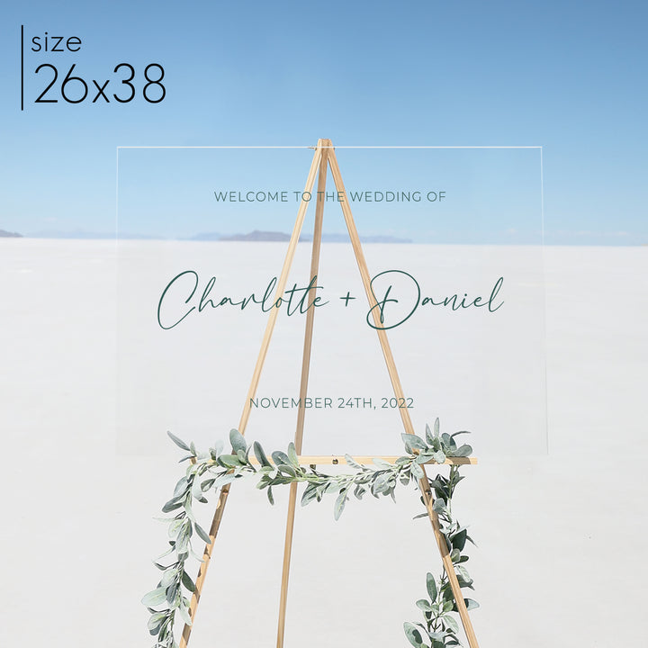 Clear Acrylic Welcome Sign | Horizontal Olivia