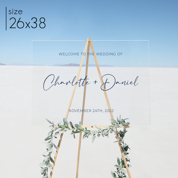 Clear Acrylic Welcome Sign | Horizontal Olivia