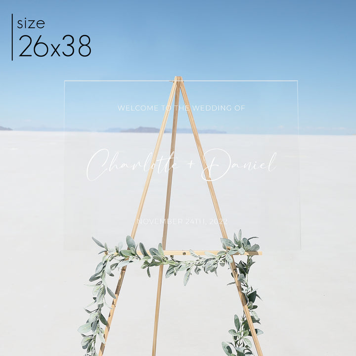 Clear Acrylic Welcome Sign | Horizontal Olivia