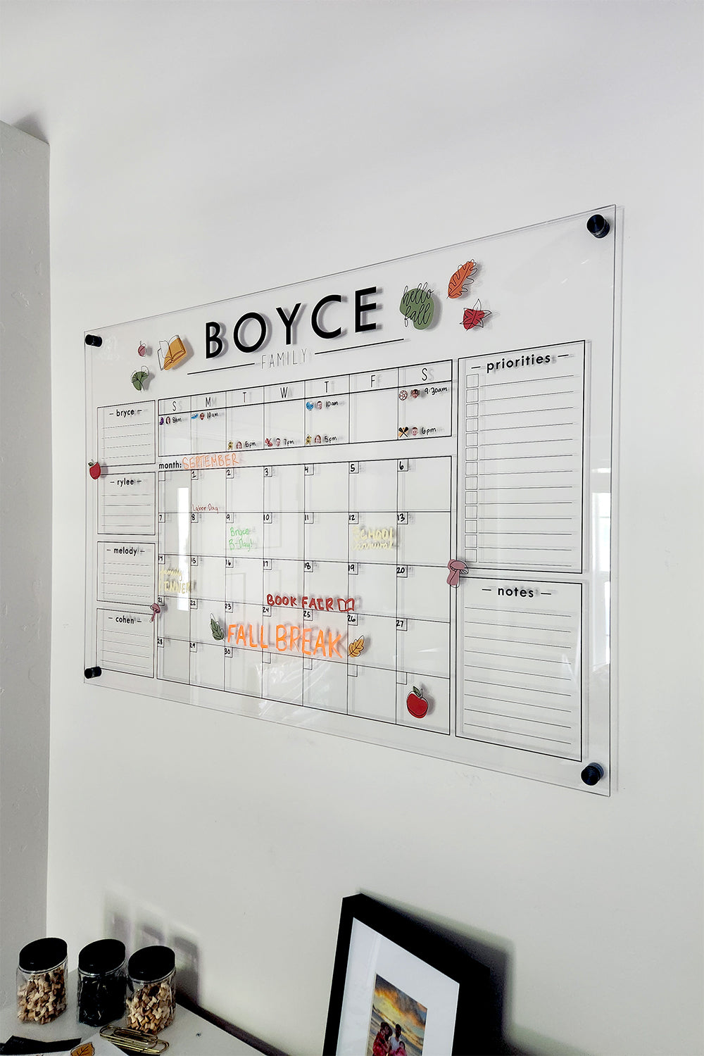 Personalized Acrylic Calendar for wall