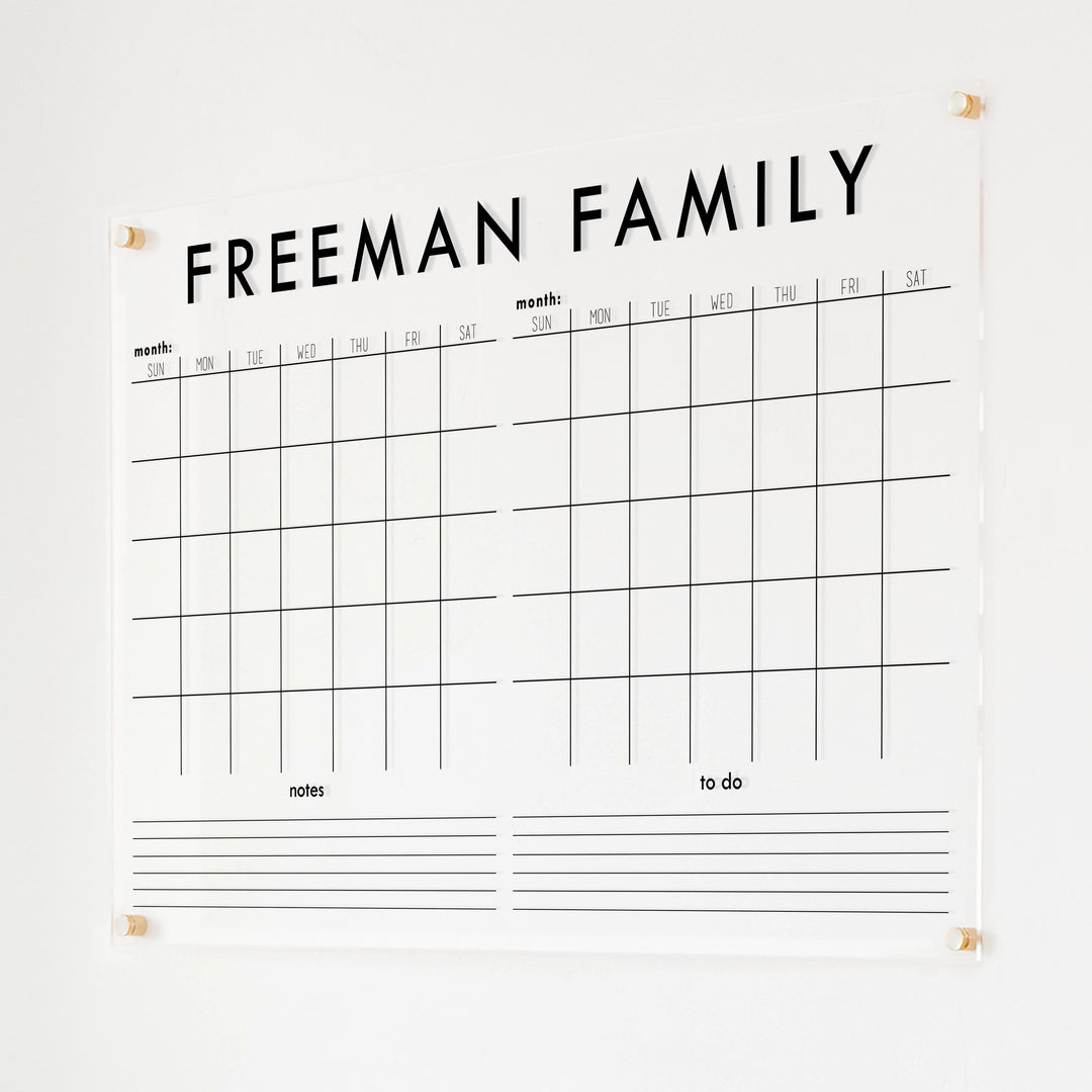 2-Month Dry Erase Calendars