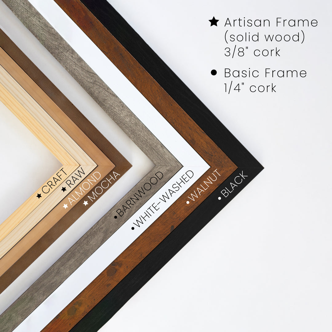 Framed Blank Cork Board | Horizontal or Vertical
